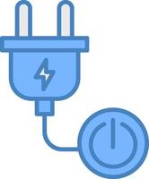 Power Button Line Filled Blue Icon vector