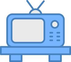 Tv Line Filled Blue Icon vector