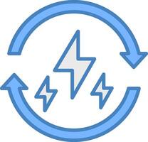 Renewable Energy Line Filled Blue Icon vector