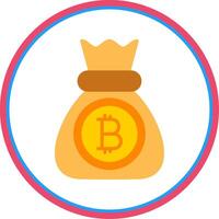 bitcoin plano circulo icono vector