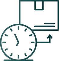 On Time Deliveries Line Gradient Icon vector