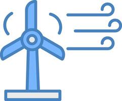Wind Energy Line Filled Blue Icon vector