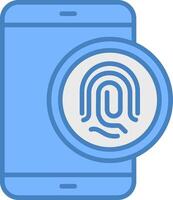 Biometric Identification Line Filled Blue Icon vector