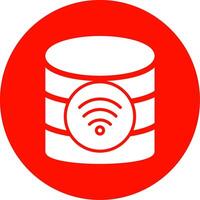 Wireless Database Multi Color Circle Icon vector