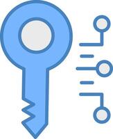 Digital Key Line Filled Blue Icon vector