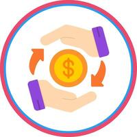 Loan Flat Circle Icon vector