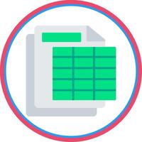 Spreadsheet Flat Circle Icon vector