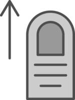 Tap Up Line Filled Greyscale Icon Design vector