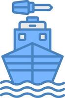 Boat Line Filled Blue Icon vector