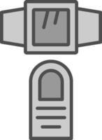 Smartwatch Line Filled Greyscale Icon Design vector