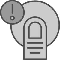 Alert Line Filled Greyscale Icon Design vector