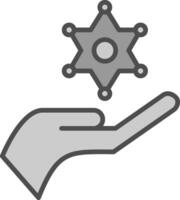 Sheriff Line Filled Greyscale Icon Design vector