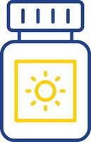 Sun Block Line Two Colour Icon Design vector