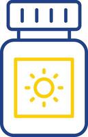 Sun Block Line Two Colour Icon Design vector