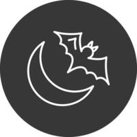 Víspera de Todos los Santos Luna línea invertido icono diseño vector