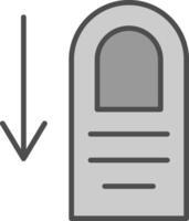 Tap Down Line Filled Greyscale Icon Design vector