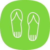 Flip Flops Line Curve Icon Design vector