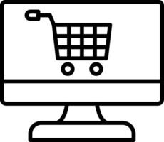 OnLine Gradient Shopping Line Gradient Icon vector