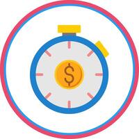 Stopwatch Flat Circle Icon vector