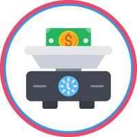 Weighing Scale Flat Circle Icon vector