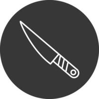 cuchillo línea invertido icono diseño vector