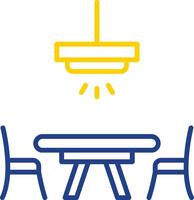 Dinner Table Line Two Colour Icon Design vector