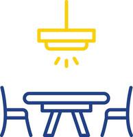 Dinner Table Line Two Colour Icon Design vector