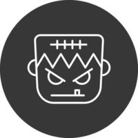 Frankenstein Line Inverted Icon Design vector