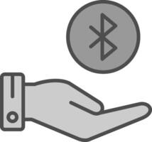 Bluetooth Line Filled Greyscale Icon Design vector