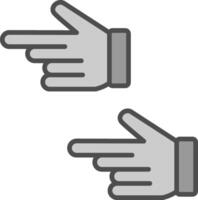 Pointing Left Line Filled Greyscale Icon Design vector