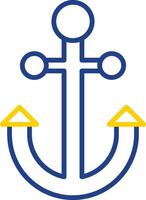 Anchor Line Two Colour Icon Design vector