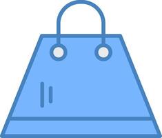 Shopping Bag Line Filled Blue Icon vector