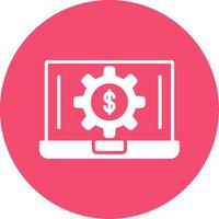 ordenador portátil dinero multi color circulo icono vector