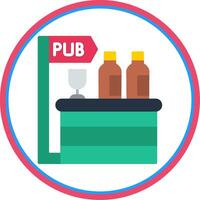 pub plano circulo icono vector