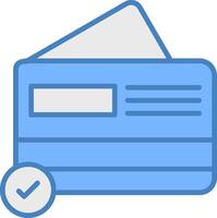 Card Payment Line Filled Blue Icon vector