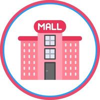 Shopping Mall Flat Circle Icon vector