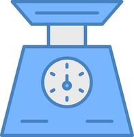 Weigh Scale Line Filled Blue Icon vector