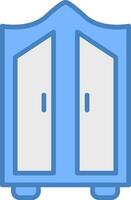 Wardrobe Line Filled Blue Icon vector