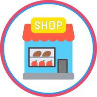 Ice Cream Shop Flat Circle Icon vector