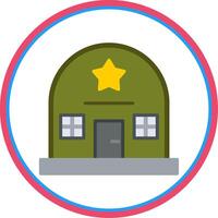 Army Base Flat Circle Icon vector