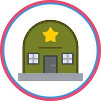 Army Base Flat Circle Icon vector