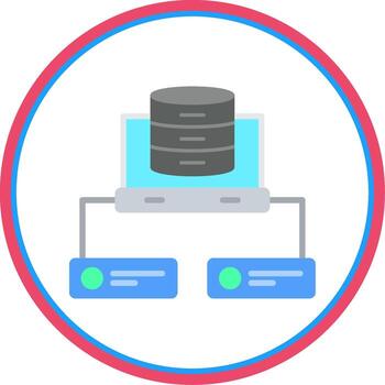 Data Network Flat Circle Icon vector