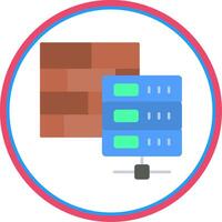 Firewall Flat Circle Icon vector