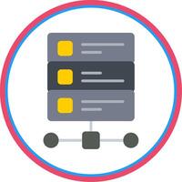 Database Flat Circle Icon vector