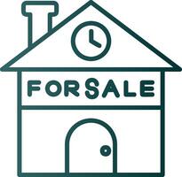 Home For Sale Line Gradient Icon vector