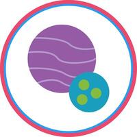 Planet Flat Circle Icon vector