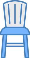 Dining Chair Line Filled Blue Icon vector