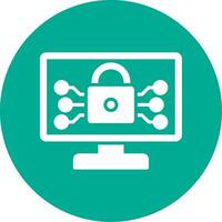 Internet Security Multi Color Circle Icon vector