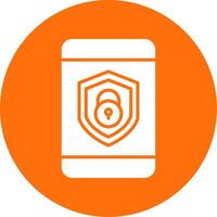 Security mobile Lock Multi Color Circle Icon vector