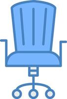 Office Chair Line Filled Blue Icon vector